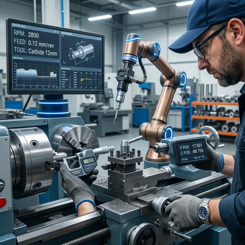 Molten metal pouring into large mold with worker in protective gear
